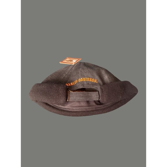 Harley-Davidson Black Denim Wool  Motorcycle skull Cap beanie  "Ride" adjustable - Picture 7 of 8